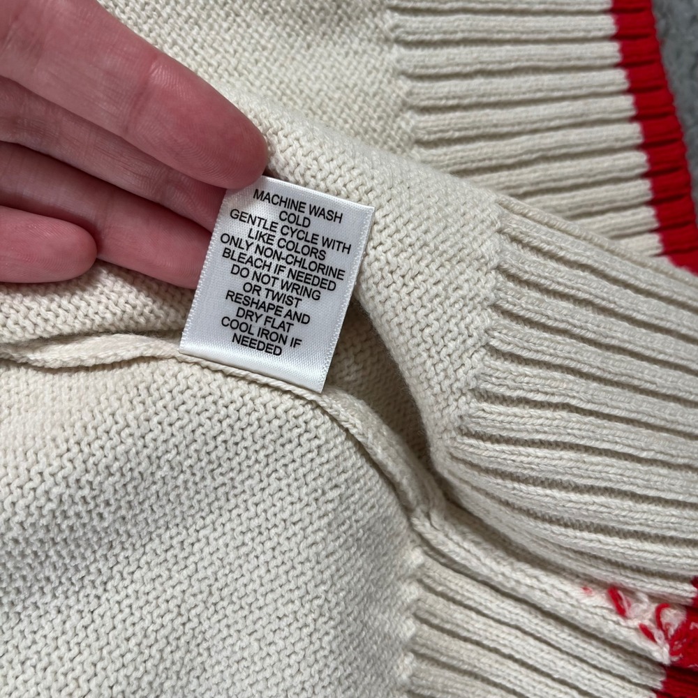 Luna x Sol Women Cream Red Lobster Graphic Knit Cardigan Sweater Size M NWT - Picture 8 of 8